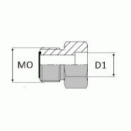 Adaptateur droit mâle ORFS x emmanchment à souder - 18 , 1" , 25.4