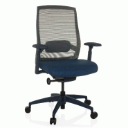 Chaise de bureau / chaise pivotante COLORE dossier résille / assise tissu bleu hjh OFFICE - bleu polyester 657703