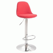 CLP Tabouret de bar Kiel en tissu Chrome/Rouge - rouge textile 308956 CLP Tabouret de bar Kiel en tissu Chrome/Rouge - rouge textile 308956