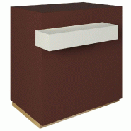 Comptoir 90x60x93,8cm/reposac 70x20xH12cm lie de vin - 2tir.2tabl. - lie de vin