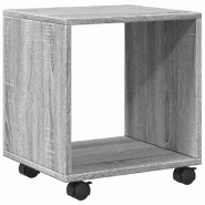 Décoshop26 - Table d'appoint console d'entrée meuble de salon sur roulettes 37 x 33 x 42,5 cm bois d'ingénierie gris DEC031380 - gris 3000258431882
