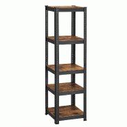 Helloshop26 - Étagère charge lourde à 5 niveaux 150 x 37 x 37 cm capacité 400 kg (80 kg/niveau) style industriel planches réglables 12_0005567 -