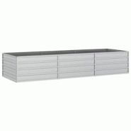 Helloshop26 - Jardinière bac lit surélevé plantes fleurs terrasse jardin de jardin 240 x 80 x 45 cm acier galvanisé argenté Argent 02_0039413 - 3 Helloshop26 - Jardinière bac lit surélevé plantes fleurs terrasse jardin de jardin 240 x 80 x 45 cm acier galvanisé argenté Argent 02_0039413 - 3