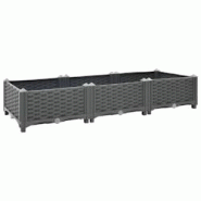 Helloshop26 - Jardinière lit surélevé plantes fleurs jardin 120 x 40 x 23 cm polypropylène gris foncé 02_0000902 - 3000072371531 Helloshop26 - Jardinière lit surélevé plantes fleurs jardin 120 x 40 x 23 cm polypropylène gris foncé 02_0000902 - 3000072371531