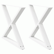 Helloshop26 - Lot de 2 pieds de table à manger réglables contemporaine 90 x 72 cm en acier blanc 02_0057018 - blanc acier 3000239817285