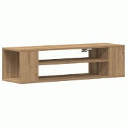 Helloshop26 - Meuble TV rectangulaire moderne avec 2 étagères organisation efficace salon 100 x 30 x 26,5 cm en bois d'ingénierie 02_0051901 - Bois