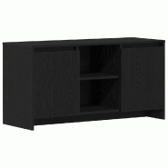 Helloshop26 - Meuble TV rectangulaire moderne minimaliste design rangement 102 x 37 x 52 cm en bois d'ingénierie noir 02_0051911 - noir Bois massif 3