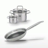 Lot Poêle 24cm et 2 Faitouts 20/12cm Elo Relief Solution - gris 3176239958799