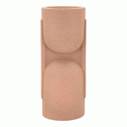 Mauro Ferretti Vase D'Extérieur Nui 91 Cm - Vase Futuriste En Résine Rouge Avec Éléments Circulaires En Relief - rouge 421760001
