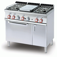 Plaque de cuisson tout gaz plus 4 brûleurs avec flamme pilote sur four électrique ventilé. Dimensions 120x70,5 h90 cm. Modèle TPFV4-712GPEV - 1852