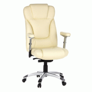 Siège de bureau / Fauteuil de direction EMBASSY 200, simili cuir crème hjh OFFICE - blanc plastique 668720