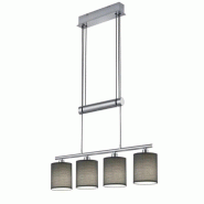 Suspension 4xE14 max 28W gris tissu nickel mat - Trio - Garda - gris 4017807336955