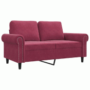 VidaXL Canapé à 2 places Rouge bordeaux 120 cm Velours Modèle Pervior - 359523