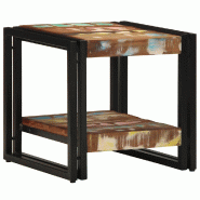 VidaXL Table basse Multicolore 40 x 40 x 38 cm Bois Recyclé Solide Modèle Orion Industriel - 4102726