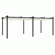 VidaXL Tonnelle de jardin avec toit rétractable crème 3x6 m aluminium Modèle AbriLongitude 185 - beige 3217061