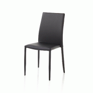 AQA Design Ensemble de 4 chaises en simili cuir ALICE noir L.43,5 P.46,5 H.90,5 MP00922 - noir textile MP00922
