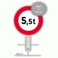 B13 - Accès interdit aux véhicules ayant un poid supérieur sur pied temporaire