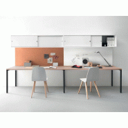 Bureau 2 personnes en ligne en bois blanc 240 à 400 cm de long 80 cm de profondeur Bureau 2 personnes en ligne en bois blanc 240 à 400 cm de long 80 cm de profondeur