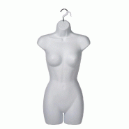 Buste cintre creux femme blanc H80 cm - Polypropylène léger & robuste - Crochet amovible