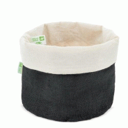 Corbeille à pain en coton et jute naturel 24x20 cm - Noir - 8414271017377_0