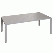 Décoshop26 - Table de jardin en aluminium résistante aux intempéries 180 x 80 cm gris clair 04_0008553 - aluminium 3000262622320