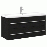 Helloshop26 - Armoire de lavabo pour salle de bain murale 100 x 38,5 x 48 cm avec rangement pratique design moderne en bois noir 02_0055545 - noir Boi