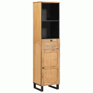 Helloshop26 - Armoire de salle de bain moderne avec étagère rangement 38 x 33 x 160 cm en bois de manguier marron 02_0057796 - 3000240229190