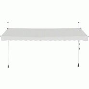 Helloshop26 - Auvent rétractable 400 cm hauteur réglable 200-300 cm avec conception légère et manivelle moderne en aluminium beige 20_0021147 - 30