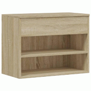 Helloshop26 - Banc à chaussures bottes commode étagère meuble entrée rangement sonoma 60 x 30 x 45 cm bois d'ingénierie marron 02_0022945 - marro