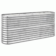 Helloshop26 - Jardinière bac lit surélevé plantes fleurs terrasse jardin de jardin acier enduit de poudre argenté Argent 02_0039690 - 3000218540098 Helloshop26 - Jardinière bac lit surélevé plantes fleurs terrasse jardin de jardin acier enduit de poudre argenté Argent 02_0039690 - 3000218540098