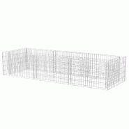 Helloshop26 - Jardinière lit surélevé plantes fleurs jardin à gabion acier 270 x 90 x 50 cm 02_0001276 - 3000076461535