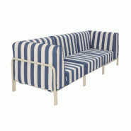 Salon de jardin bas modulable rayé 3 places bleu pacific - bleu aluminium 115889