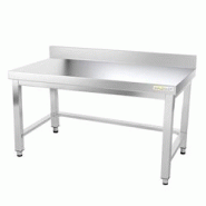 Table de travail en inox soubassement 1600 x 600 mm adossée avec renfort PREMIUM / GOLDINOX - inox 3701770804818 Table de travail en inox soubassement 1600 x 600 mm adossée avec renfort PREMIUM / GOLDINOX - inox 3701770804818