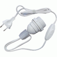 Adaptateur bouteille e27 TIBELEC, plastique, blanc 60 w