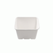 Betik Ecoline – 500 unités – Barquette rectangulaire bagasse blanc – 18 x 12,5 x 7,5 cm, 1000 ml - blanc Bagasse 1011110