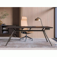 Bureau de direction Volkor - structure en tube d'acier et plateau en placage de bois - dimensions 180/200/220 x 90 cm Bureau de direction Volkor - structure en tube d'acier et plateau en placage de bois - dimensions 180/200/220 x 90 cm