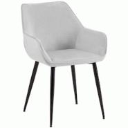 CLP Chaise de salle à manger Luena Gris clair/Velours - gris textile 327426 CLP Chaise de salle à manger Luena Gris clair/Velours - gris textile 327426
