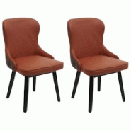 Décoshop26 - Lot de 2 chaises de salle à manger rembourrée en tissu terre cuite capitonné plastique marron et bois 04_0007385 - marron 3000262096664 Décoshop26 - Lot de 2 chaises de salle à manger rembourrée en tissu terre cuite capitonné plastique marron et bois 04_0007385 - marron 3000262096664
