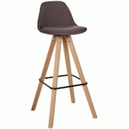 Décoshop26 - Tabouret de bar chaise haute x1 repose-pieds style scandinave en tissu marron structure en bois clair carré 10_0004638 - marron 3000252 Décoshop26 - Tabouret de bar chaise haute x1 repose-pieds style scandinave en tissu marron structure en bois clair carré 10_0004638 - marron 3000252