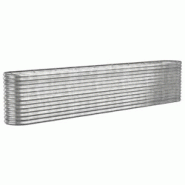 Helloshop26 - Jardinière bac lit surélevé plantes fleurs terrasse jardin de jardin acier enduit de poudre argenté Argent 02_0039688 - 3000218539788 Helloshop26 - Jardinière bac lit surélevé plantes fleurs terrasse jardin de jardin acier enduit de poudre argenté Argent 02_0039688 - 3000218539788