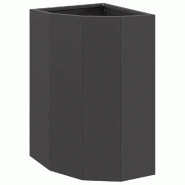 Helloshop26 - Jardinière d'angle moderne extérieur 30 x 30 x 50 cm optimisée pour terrasses en acier noir 02_0052915 - noir acier 3000241254238