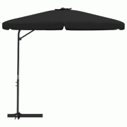 Helloshop26 - Parasol d'extérieur avec mât en acier 300 cm noir 02_0008191 - noir acier 3000438247760