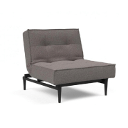 INNOVATION LIVING FAUTEUIL SPLITBACK STYLETTO CONVERTIBLE LIT 90*115 CM PIEDS FUSEAU NOIR TISSU MIXED DANCE GREY