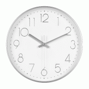 IvoQ Horloge mural moderne 30 cm - Horloge murale 3D avec mouvement silencieux - Analogique - Argent/Blanc - 8721335300574