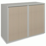 Meuble Vertigo T01 4 tiroirs à l'anglaise MDF naturel et blanc mat 120x47x93cm