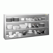 Placard mural inox 1800x400 mm - Hauteur 1000 mm ouvert PREMIUM - GOLDINOX - gris inox 3701770820429