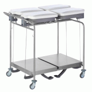 Sclessin 374.793S Chariot Porte-Sacs 4 Sacs Carrés Couvercles et Pédales Professionnel - 374.793S