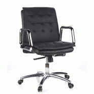 Siège de bureau / Fauteuil de direction VILLA 10, cuir Nappa noir hjh OFFICE - noir cuir 600930