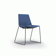 Lot de 4 chaises polyvalentes Origami pied luge gris ombre et coque polypropylène Lot de 4 chaises polyvalentes Origami pied luge gris ombre et coque polypropylène