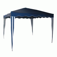Tonnelle / pavillon pliable en métal bleu 300 x 300 x 260 cm